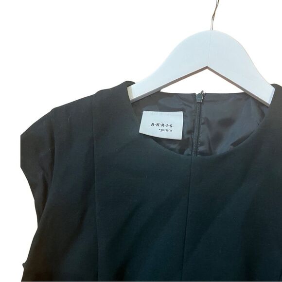 Akris Punto NWOT Cap Sleeve Faux-Leather Trim Dress - Picture 4 of 9